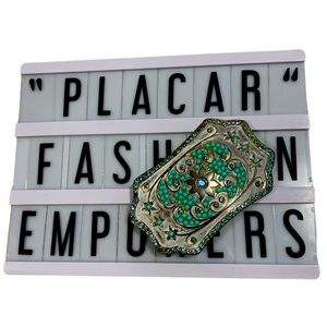 Belt Buckle Blue Flowers 💙